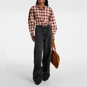 Isabel Marant Etoile Jancis Checked Cotton Shirt Blouse Size 40(L)